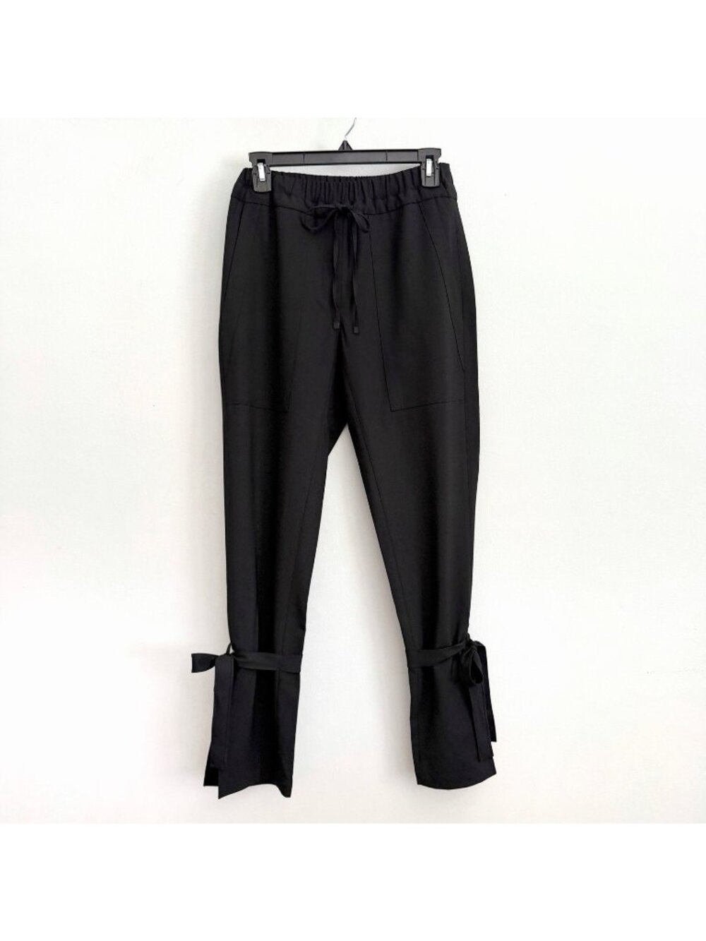 NEW TWP Black Wool Ankle Tie Trouser Pants Women’s XS Straight Leg Relaxed Fit